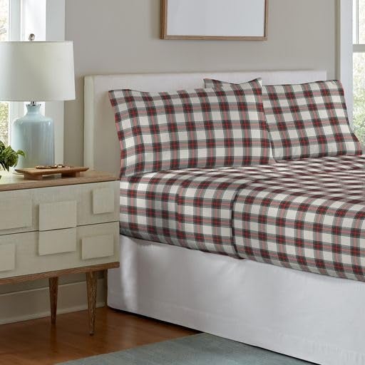 Pointehaven 180 GSM Luxury 100% Soft Cotton Printed Flannel Sheet Set, Twin XL, Manchester - Warm & Cozy - Pre-Shrunk -Deep Pockets - Elastic All Around-Comfy Double Brushed - - Image 2