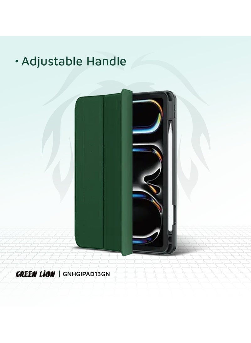 GREEN LION Hogo Premium Case with Pencil Holder for iPad Pro 13"/Magnetic Smart Cover Auto Sleep/Wake - Green - Image 3