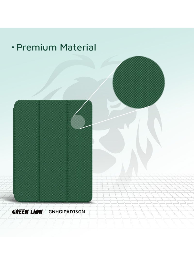 GREEN LION Hogo Premium Case with Pencil Holder for iPad Pro 13"/Magnetic Smart Cover Auto Sleep/Wake - Green - Image 4