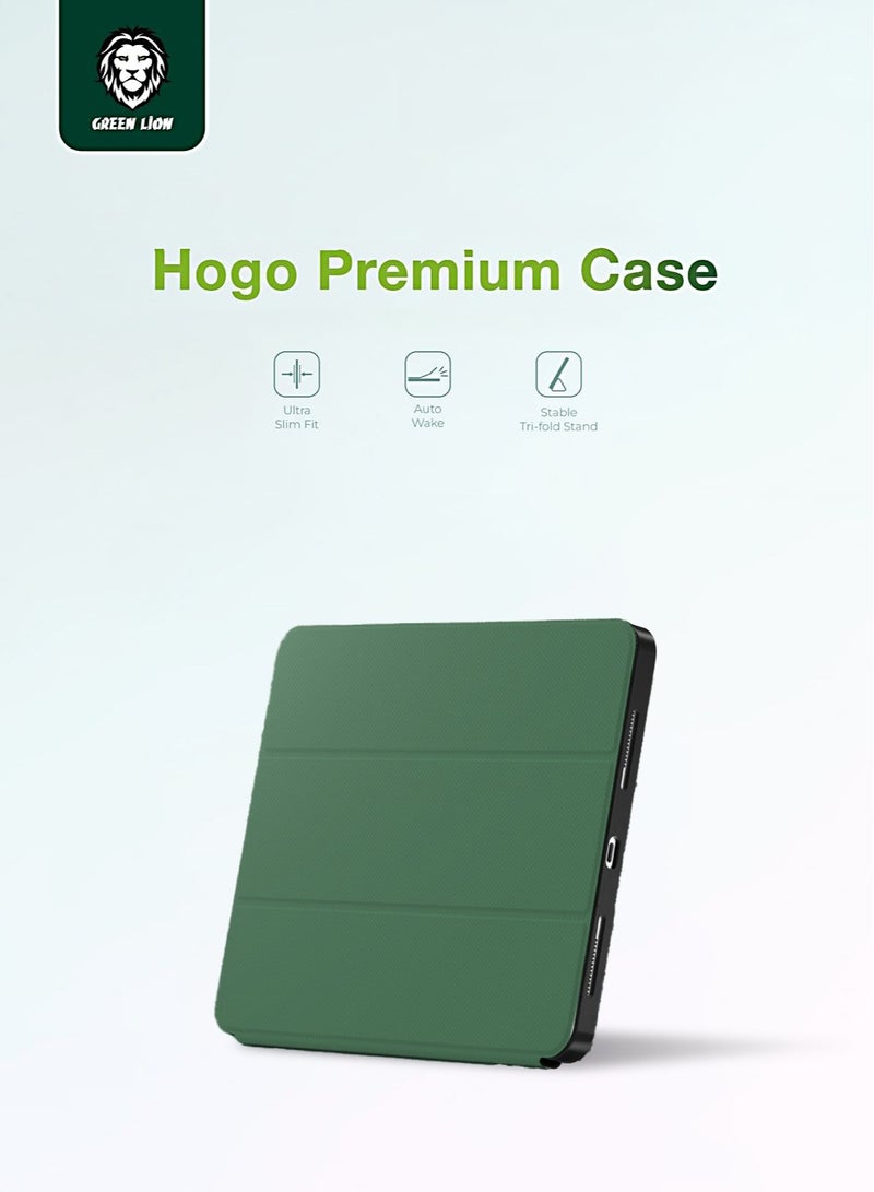 GREEN LION Hogo Premium Case with Pencil Holder for iPad Pro 13"/Magnetic Smart Cover Auto Sleep/Wake - Green - Image 2