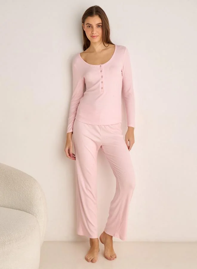 Splash FAV Pyjama Set Button-Down T-shirt and Pants