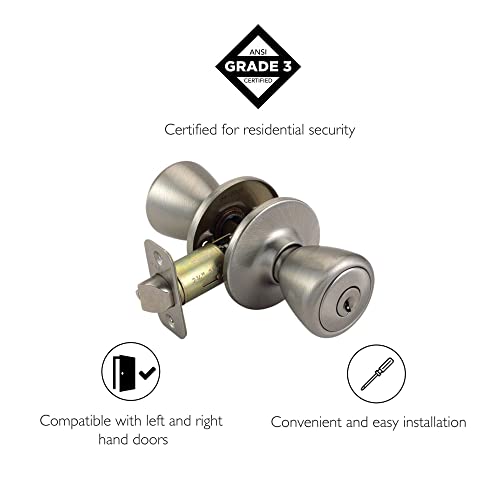 Design House 781922 Tulip Keyed Entry Door Knob Satin Nickel - Image 3