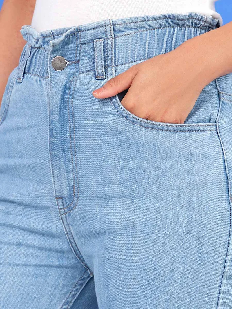 Styli Paperbag Waist Mom Jeans