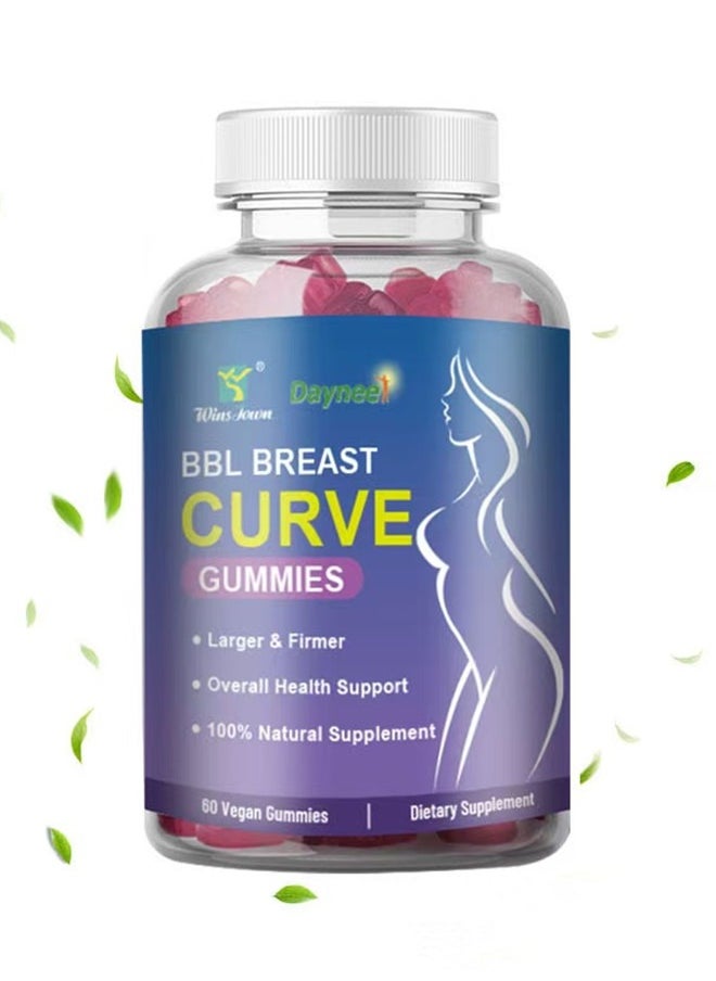 Wins Town Women's Breast Enlargement Gummies Naturally Increase Your Breast Size and Shape for Extreme Booty and Breast Enlargement 60 Tablets 