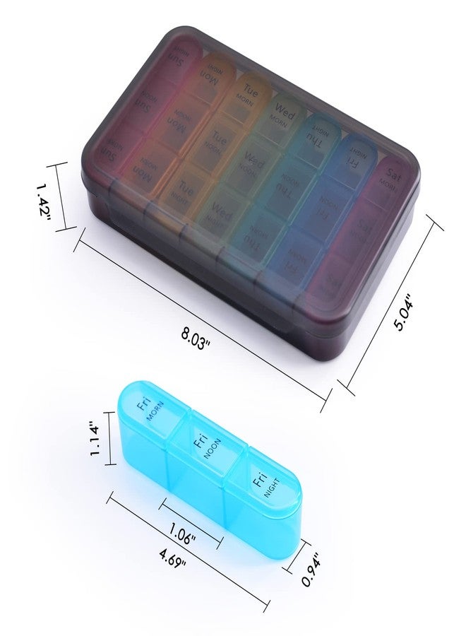 greencycle Weekly Pill Organizer 3 Times a Day,7 Day Pill Box Small Compartments, Portable Daily Medicine Planner Dispenser Case, Home & Travel Pill Container for Vitamins, Fish Oil and Supplements - Image 3