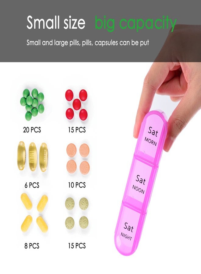 greencycle Weekly Pill Organizer 3 Times a Day,7 Day Pill Box Small Compartments, Portable Daily Medicine Planner Dispenser Case, Home & Travel Pill Container for Vitamins, Fish Oil and Supplements - Image 5