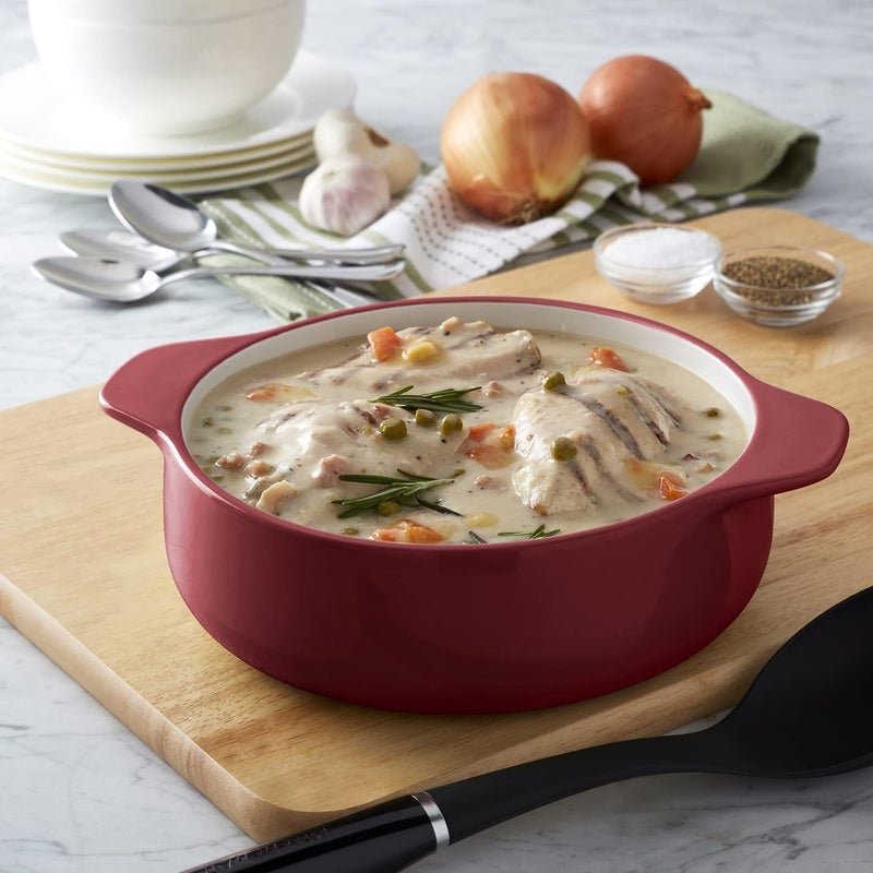 KitchenAid KitchenAid Vitrified Stoneware Round Casserole Baker 2Quart Red  - Image 3