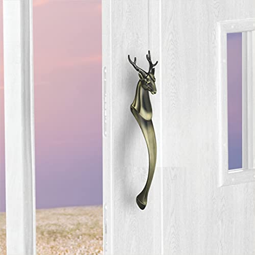 GLOXY ENTERPRISE Aluminium 12 Inch Deer Shape Door Handles for Main Door Handle Decorative Push & Pull Handle for Wooden & Glass Door for All The Doors of Houses, Offices (Antique Finish, Pack of 1) - Image 1
