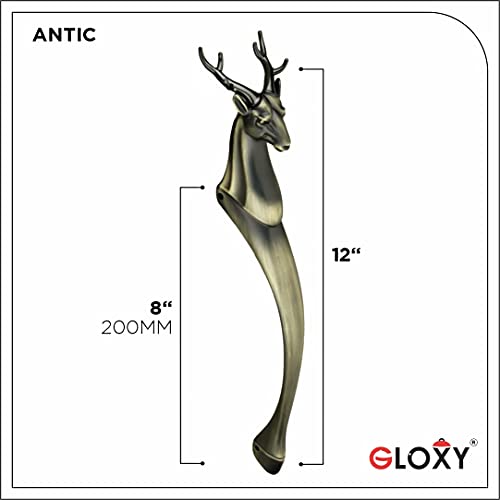 GLOXY ENTERPRISE Aluminium 12 Inch Deer Shape Door Handles for Main Door Handle Decorative Push & Pull Handle for Wooden & Glass Door for All The Doors of Houses, Offices (Antique Finish, Pack of 1) - Image 4