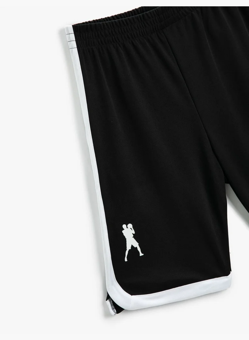 كوتون Basketball Shorts Elastic Waist Printed