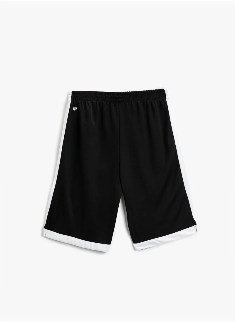 KOTON Basketball Shorts Elastic Waist Printed