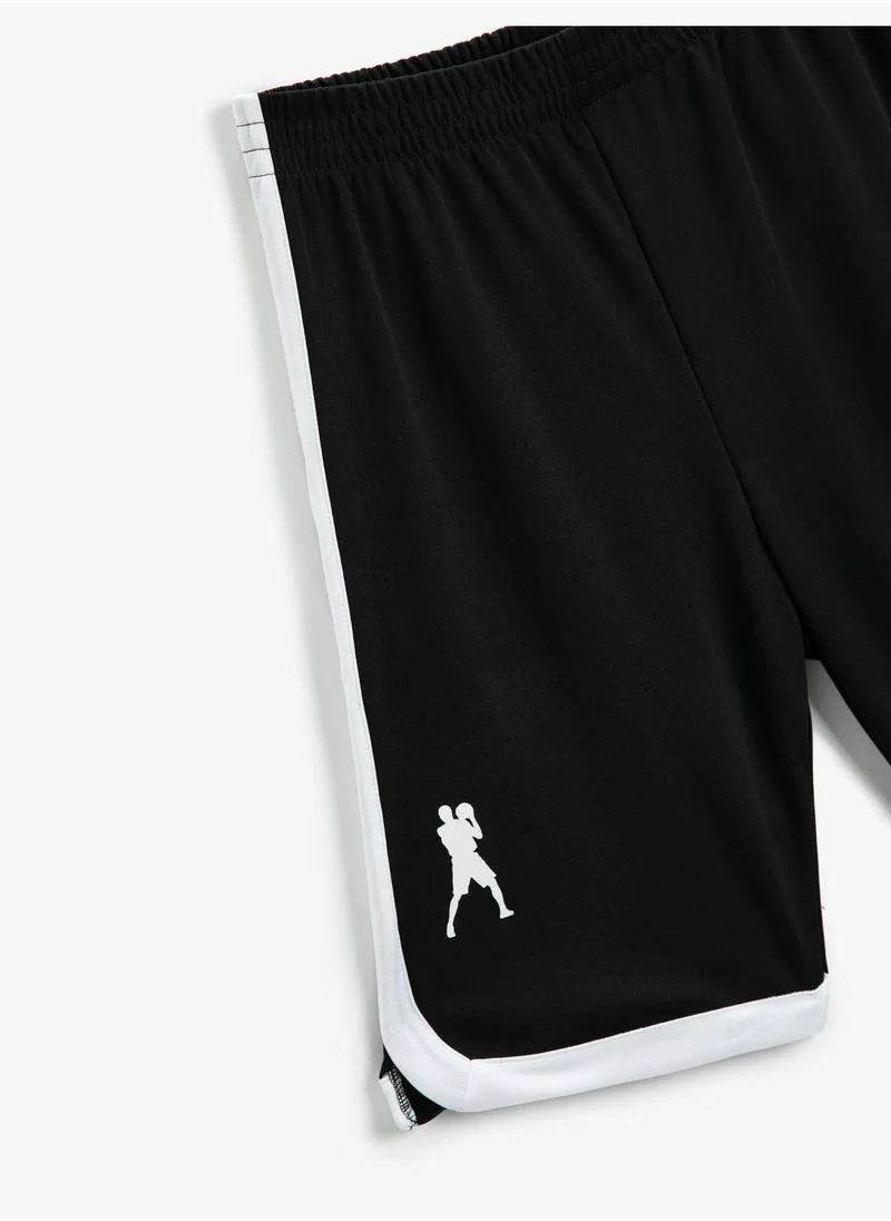 كوتون Basketball Shorts Elastic Waist Printed