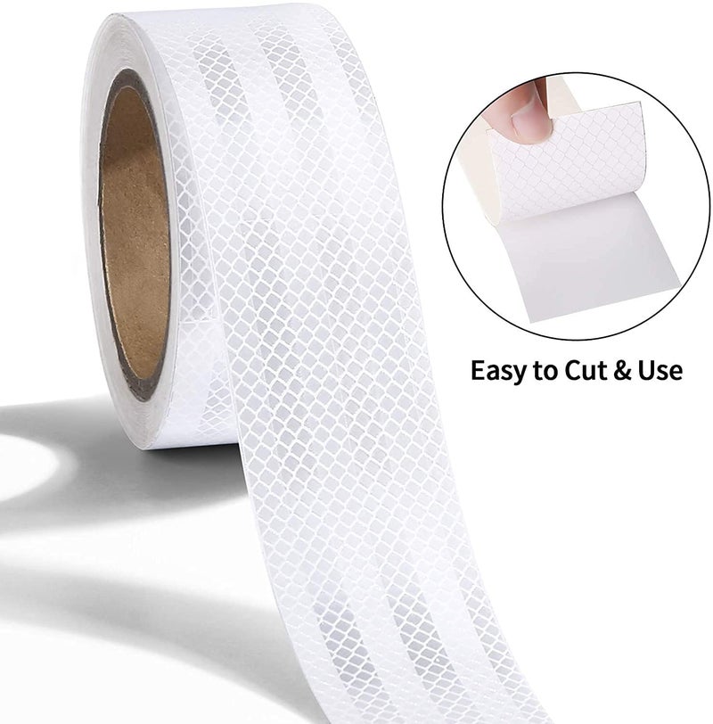 D-Fix ® High Intensity Radium Reflective Tape - 5 Meters in Length - 48mm / 2" Width - 1 Roll Per Pack - Car Bike and commercial vehicles Conspicuity reflective warning Tape Reflective tape White - Image 3