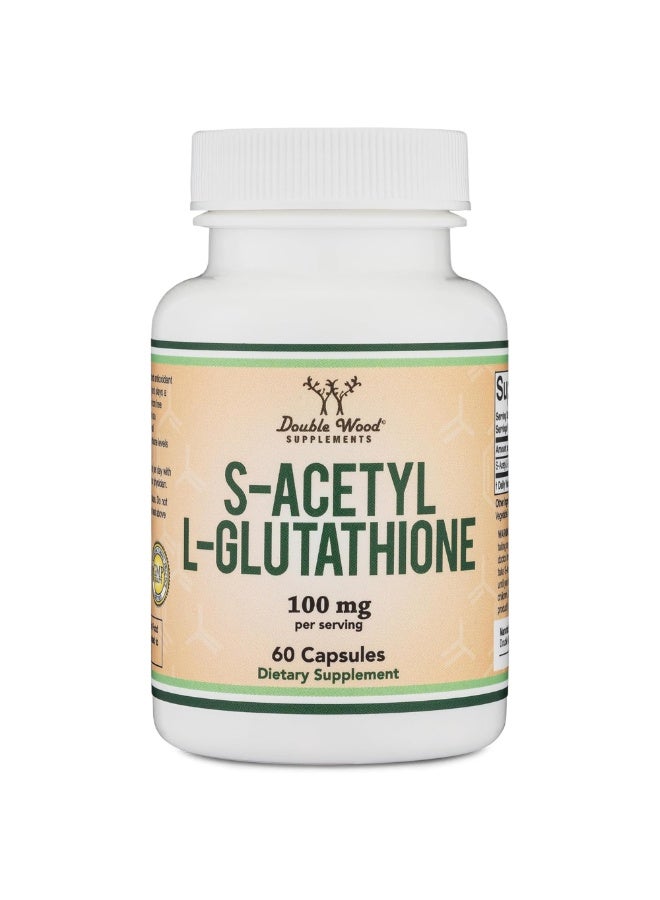 Double Wood Supplements S-Acetyl L-Glutathione Capsules – 100 mg, 60 Count Double Wood Supplements - Image 1