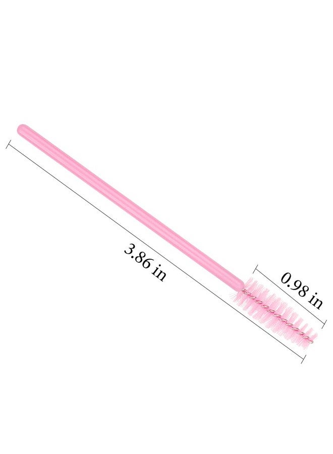 Mekupeu 300 Pcs Eyelash Extension Supplies Kit, Disposable Micro Swab Brush, Eyebrow Spoolie, Lip Brush, Mascara Wand Applicator (Pink Sets) - Image 1