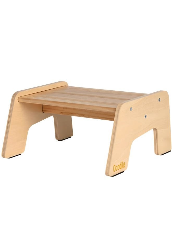 Ocodile One Step Stool for Kids, Ideal for Potty Training and Reaching The Sink and Kitchen Counter - Varnished - Image 1