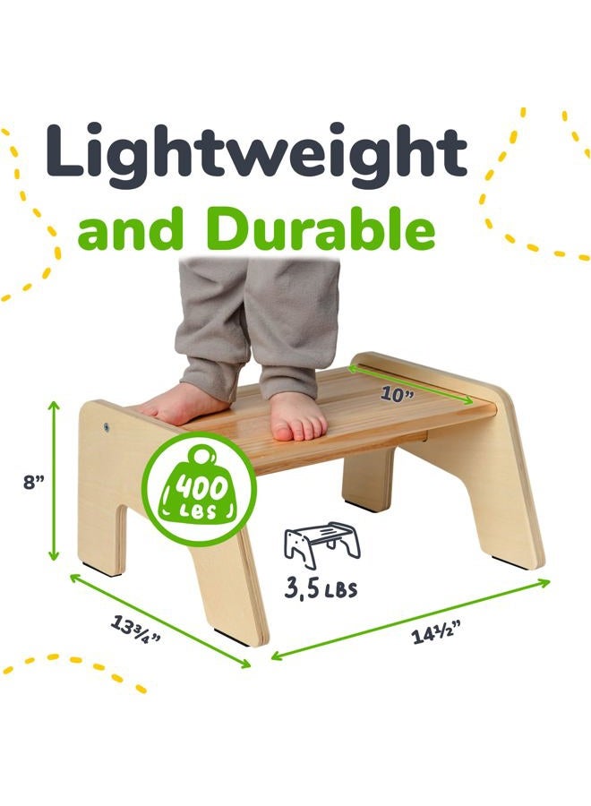 Ocodile One Step Stool for Kids, Ideal for Potty Training and Reaching The Sink and Kitchen Counter - Varnished - Image 2