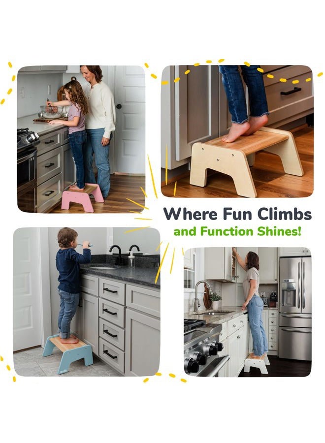 Ocodile One Step Stool for Kids, Ideal for Potty Training and Reaching The Sink and Kitchen Counter - Varnished - Image 5