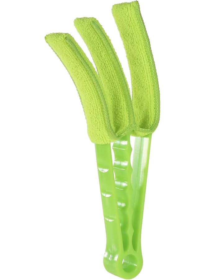 PROMASS Window Blind Duster Brush with Microfiber Sleeve - Blind Cleaning Tools for Window Shutters Blind Air Conditioner Dust - Green - Image 1