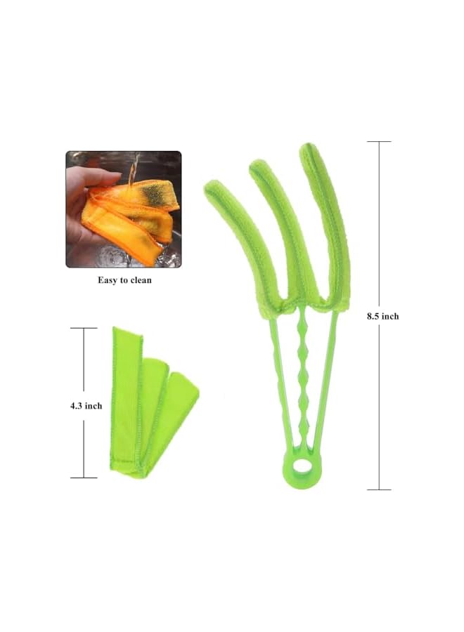 PROMASS Window Blind Duster Brush with Microfiber Sleeve - Blind Cleaning Tools for Window Shutters Blind Air Conditioner Dust - Green - Image 4