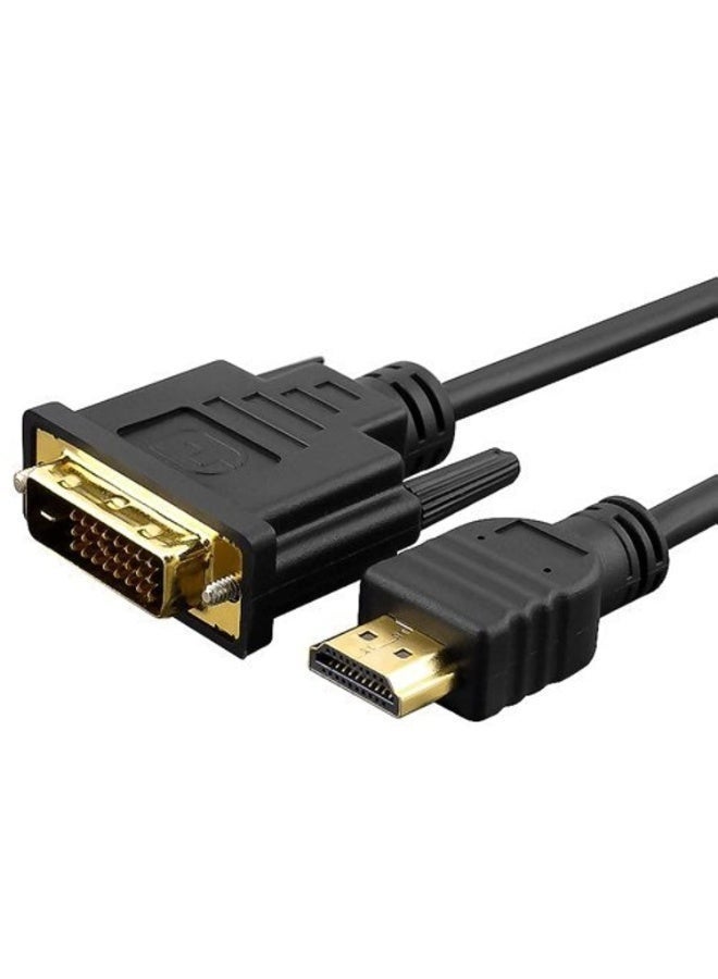mix max Bi-Directional HDMI to DVI-D (24+1) Cable 1.5m - High-Speed Gold-Plated Male to Male Cord for PC, Monitor, Gaming Consoles (1080p Full HD, Black) - Image 1