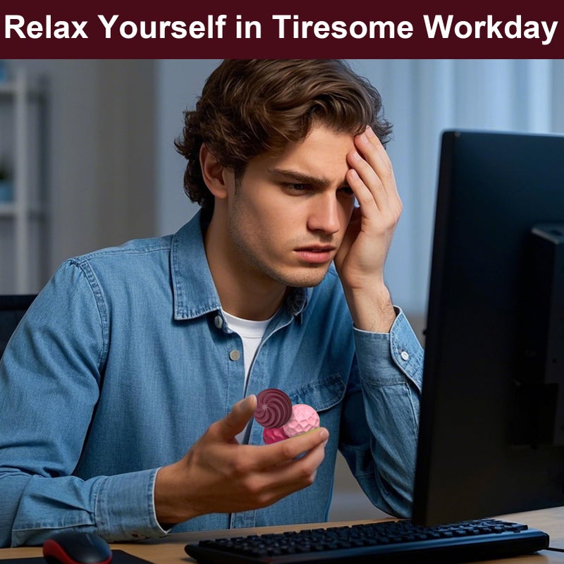 BUSOHA Silicone Fidget Balls - 6 Pack New Fidget Toys Stress Balls for Adults Sensory Stone Travel Toys for Calming,Autism and ADHD,Gifts for Teens - Image 4