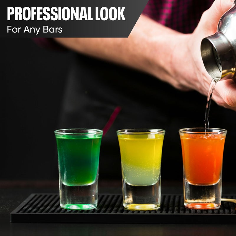 Axieso [THICK] Long Bar Mat 17.5 x 3.5" - 2 Pack Heavy Duty Non-Slip Rubber Spill Mat for Bartending, Home Bar, Coffee Station & Countertops â€“ Easy-Clean Design Keeps Surfaces Dry - Image 2