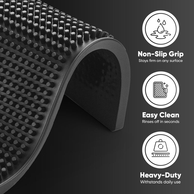 Axieso [THICK] Long Bar Mat 17.5 x 3.5" - 2 Pack Heavy Duty Non-Slip Rubber Spill Mat for Bartending, Home Bar, Coffee Station & Countertops â€“ Easy-Clean Design Keeps Surfaces Dry - Image 4
