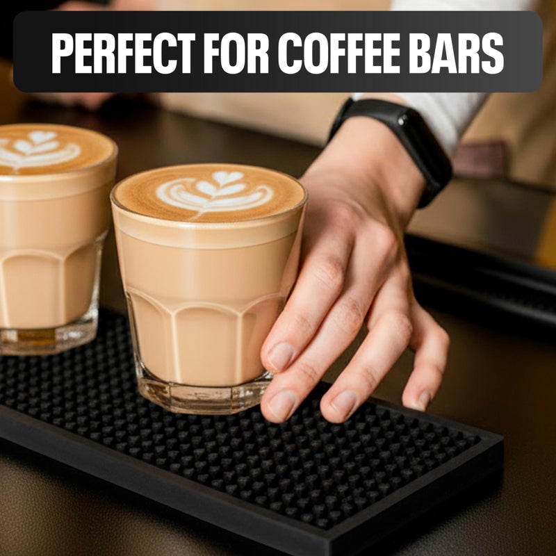 Axieso [THICK] Long Bar Mat 17.5 x 3.5" - 2 Pack Heavy Duty Non-Slip Rubber Spill Mat for Bartending, Home Bar, Coffee Station & Countertops â€“ Easy-Clean Design Keeps Surfaces Dry - Image 3