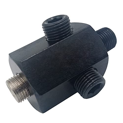 kweiny 1828 BSPT Male to 1827 NPT Female 3 Ports Hex Thread Adapter - Image 1