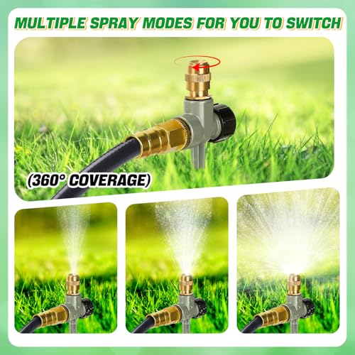 Acostop 2 Pack Metal Lawn Sprinklers for Yard - 360° Coverage Water Sprinklers, Adjustable Brass Nozzle with Aluminum Alloy Spike Base for Small Medium Garden Irrigation - Image 5