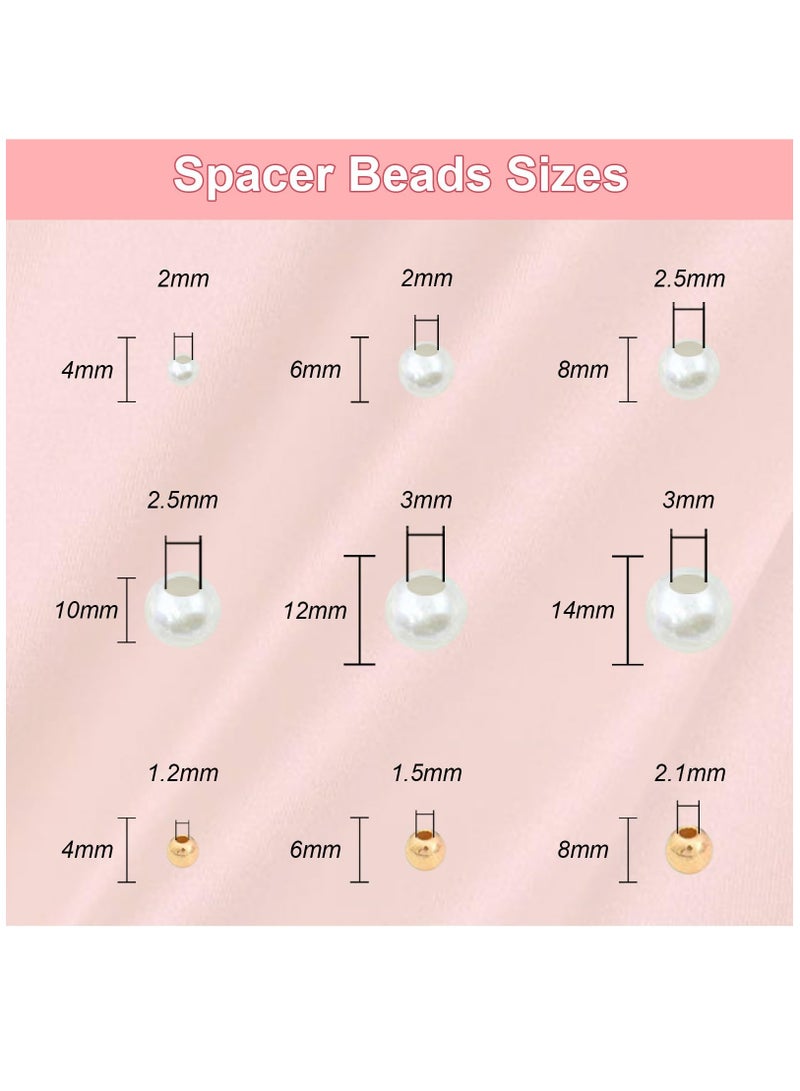Gold Pearl Bead Bracelet Making Kit for Adults and Girls Jewelry Craft Supplies Friendship Necklaces and Small Bracelets - Image 4
