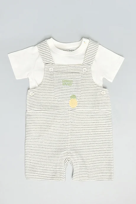 R&B Solid T-Shirt & Romper Set