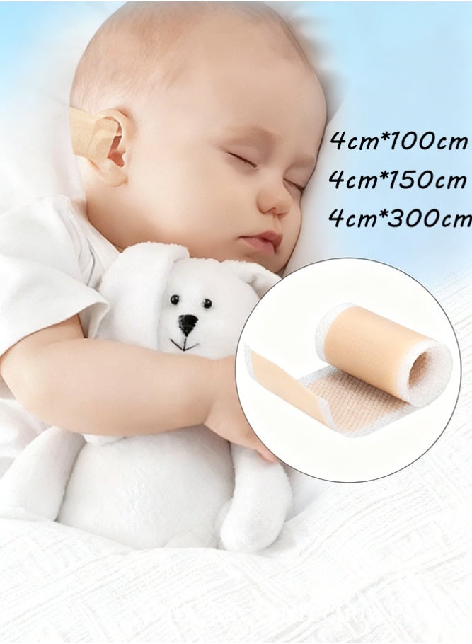 MARYA Baby Ear Correction Patch, Auricle Valgus Correction Patch, Newborn Protruding Ear & Auricle Valgus Aesthetic Corrector, Hypoallergenic Silicone Gel Tape Stickers for Infants Kids, Reusable Ear Shaping Mold for Baby Boys & Girls(4*100/150/300cm) - Image 1