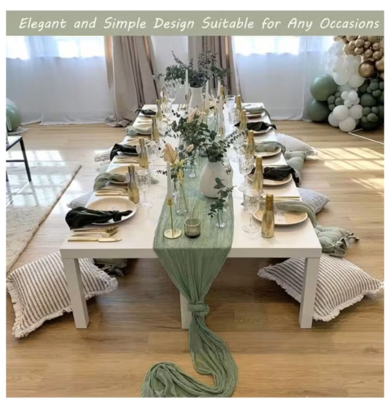 إيلاسار تشتت الجاز الجدول الجاري، 90 × 400 سم بوهو الجاز الجدول الجاري لحفلة الزفاف العروس الطفل دش عيد ميلاد حفلة الجدول ديكور - Image 5