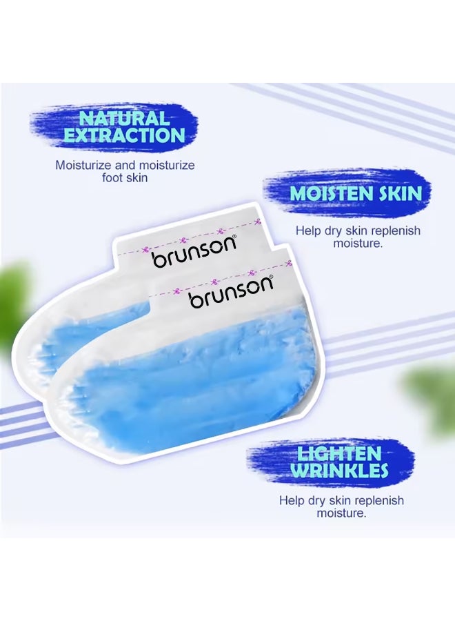 brunson زوجان من جوارب بارافين المغذية - قفازات بارافين قابلة للاستخدام لمعاملة القدمين في السبا - ترطيب عميق ونعومة - جوارب باديكير مرطبة بالشمع - Image 4