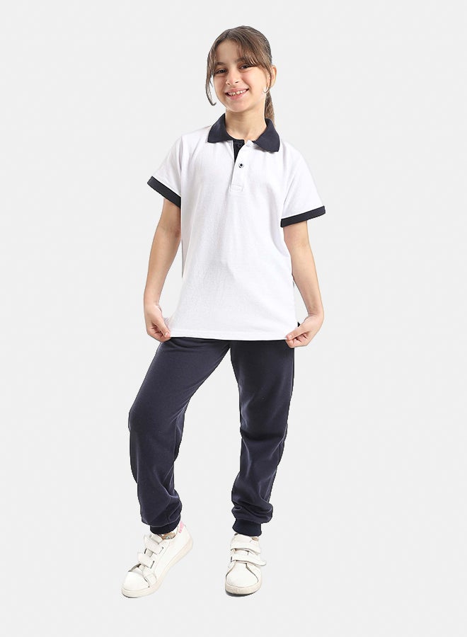Red Circle Half Sleeve Polo Set & Pants Kids Unisex - Image 2
