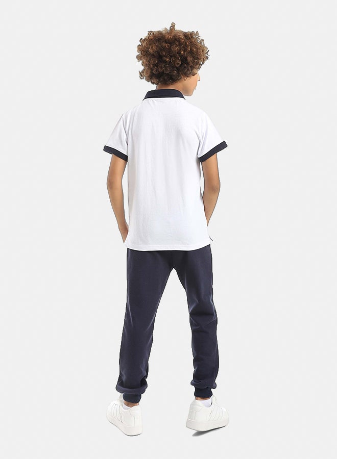 Red Circle Half Sleeve Polo Set & Pants Kids Unisex - Image 5