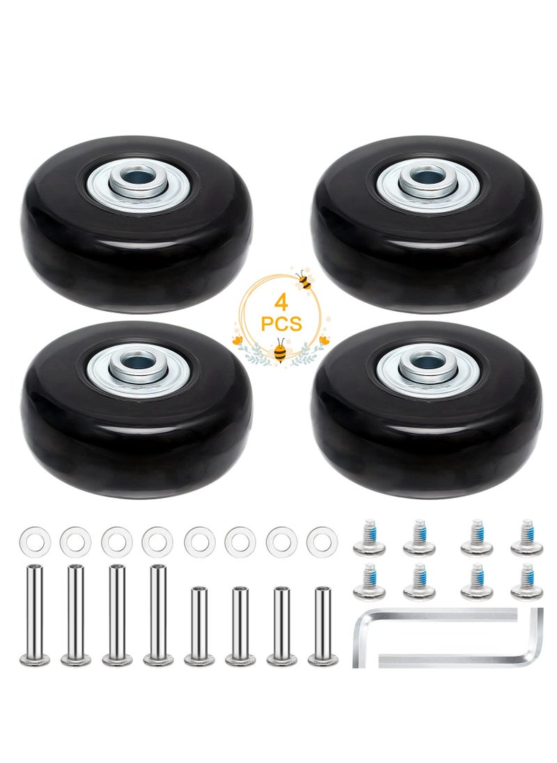 ماركة غير محددة 4 قطع 50x18mm استبدال الأمتعة عجلة المطاط عجلة إصلاح عدة استبدال الأمتعة الثقيلة عجلة القيادة ، مع المسمار القضية ( أسود )  - Image 1