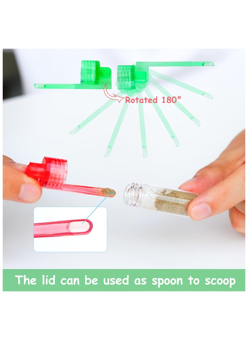 SYOSI Portable Spice Dispenser, 6Pcs Mini Glass Salt And Pepper Shakers Set, With Spoon Portable Travel Spice Salt Shaker Containers Dispenser With Lid for Camping Outdoor Traveling Kitchen  - Image 2