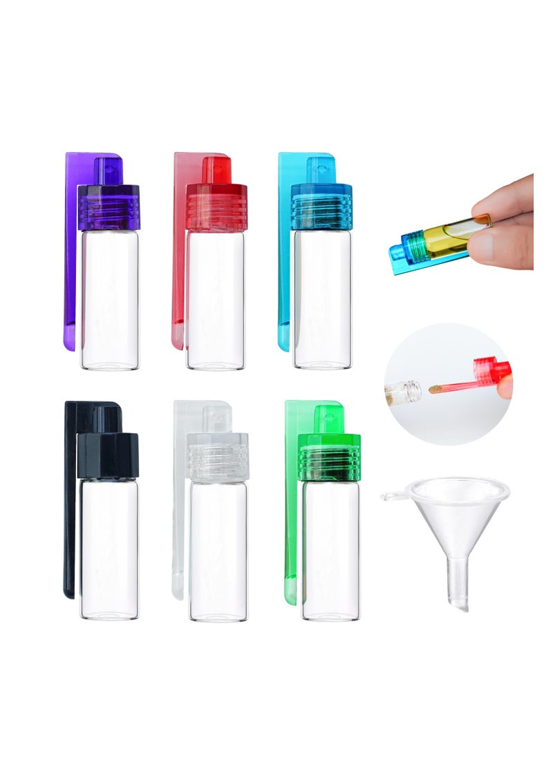 SYOSI Portable Spice Dispenser, 6Pcs Mini Glass Salt And Pepper Shakers Set, With Spoon Portable Travel Spice Salt Shaker Containers Dispenser With Lid for Camping Outdoor Traveling Kitchen  - Image 1