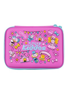 SMILY KIDDOS Smily Single Compartment Pencil Case Pink Stylish Cute Large Capacity Hardtop EVA Pencil Case Organizer School Kids Girls Women Pen Holder Pouch Multi Purpose Pink  - Image 1