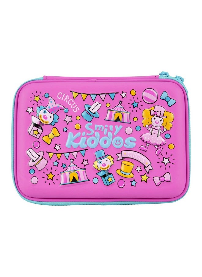 SMILY KIDDOS Smily Single Compartment Pencil Case Pink Stylish Cute Large Capacity Hardtop EVA Pencil Case Organizer School Kids Girls Women Pen Holder Pouch Multi Purpose Pink  - Image 1