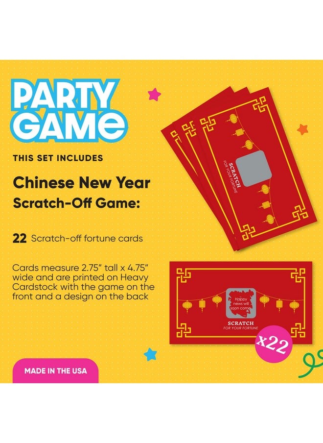 Big Dot of Happiness Big Dot of Happiness Chinese New Year - 2025 Year of The Snake Game Scratch Off Fortune Cards - 22 Count  - Image 2