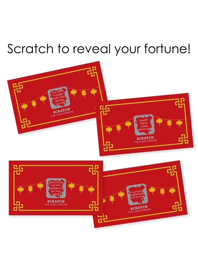Big Dot of Happiness Big Dot of Happiness Chinese New Year - 2025 Year of The Snake Game Scratch Off Fortune Cards - 22 Count  - Image 3