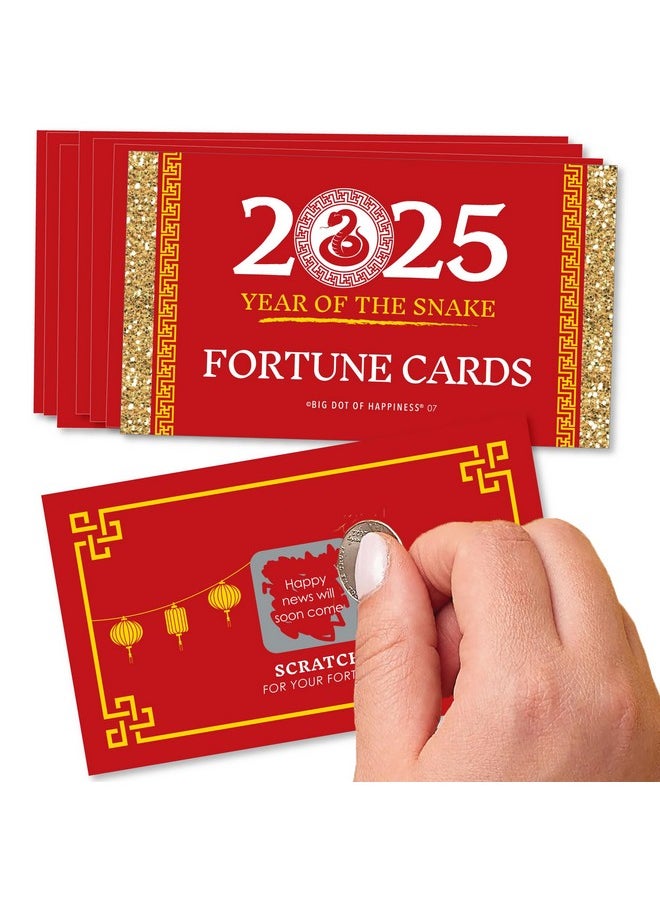 Big Dot of Happiness Big Dot of Happiness Chinese New Year - 2025 Year of The Snake Game Scratch Off Fortune Cards - 22 Count  - Image 1
