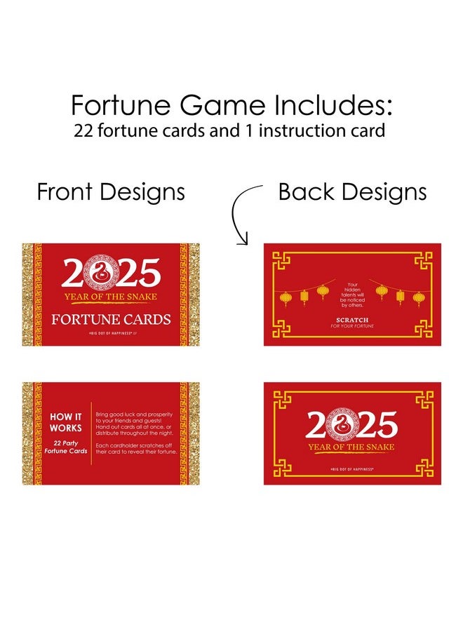Big Dot of Happiness Big Dot of Happiness Chinese New Year - 2025 Year of The Snake Game Scratch Off Fortune Cards - 22 Count  - Image 5
