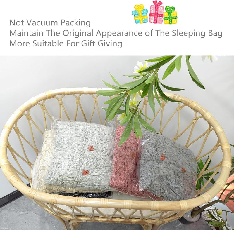 insular Warm Baby Sleeping Bag Envelope Winter Kid Sleepsack Footmuff Stroller Knitted Sleep Sack Newborn Knit Wool Swaddling Blanket Pink - Image 3