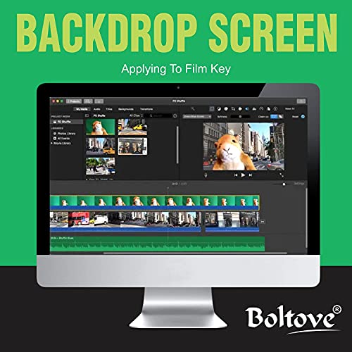 Boltove® 8FTX14FT Green Backdrop Background Rod Pocket for Photography Backdrop,Photoshoot Background,Video production, Home Decoration,Weddings, Parties, Newborns, Product photography, Screen Video Recording, Curtain - Image 3