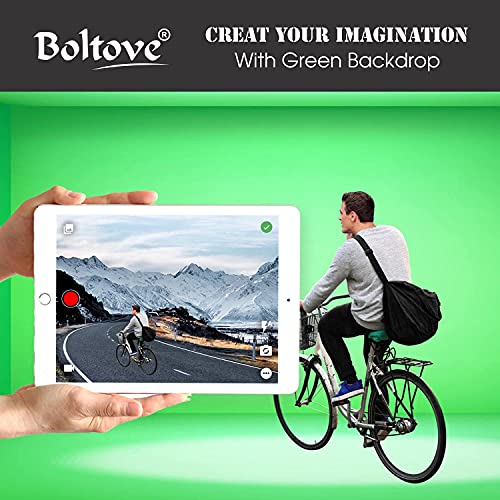 Boltove® 8FTX14FT Green Backdrop Background Rod Pocket for Photography Backdrop,Photoshoot Background,Video production, Home Decoration,Weddings, Parties, Newborns, Product photography, Screen Video Recording, Curtain - Image 2
